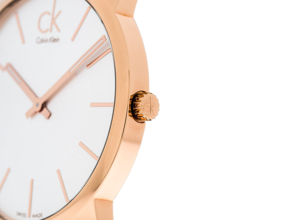 Calvin Klein City White Dial Rose Gold Steel Strap Watch for Men - K2G21646 Buy Now By Calvin Klein