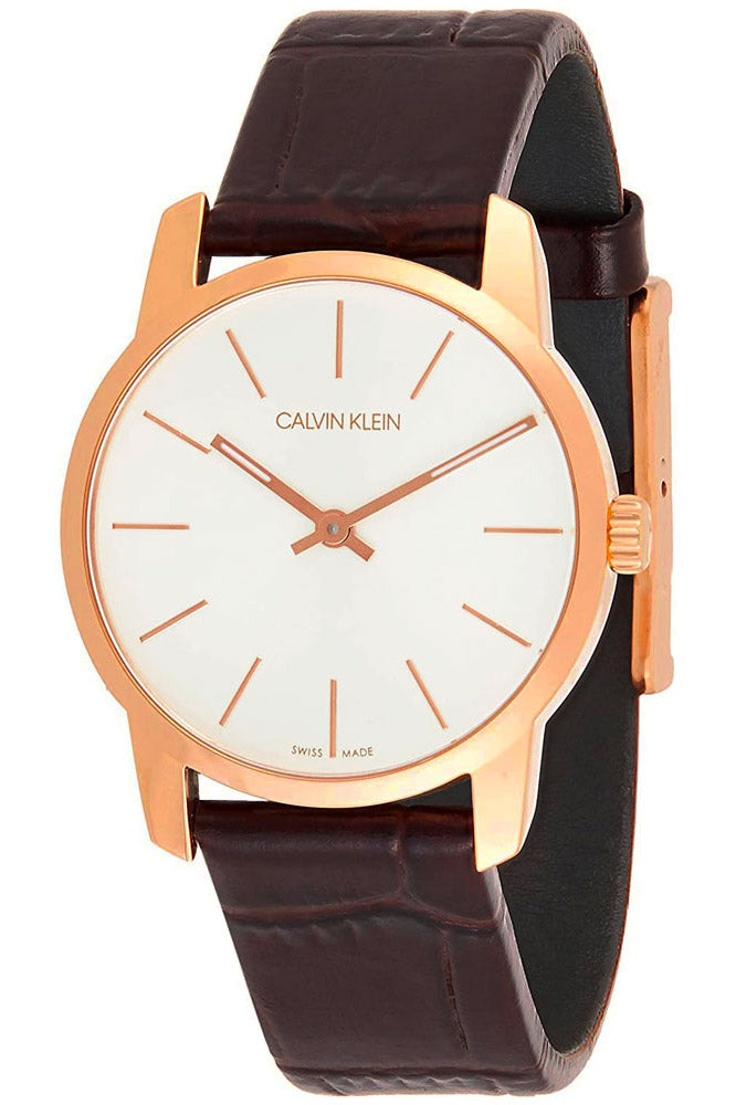 Calvin Klein City White Dial Brown Leather Strap Watch for Men - K2G21629 Buy Now By Calvin Klein