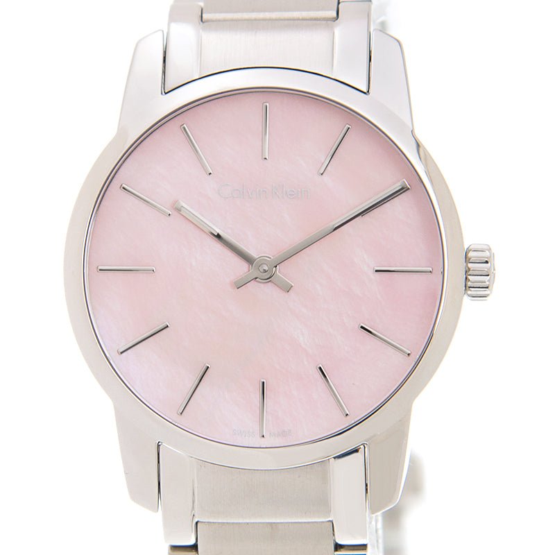 Calvin Klein City Pink Mother of Pearl Dial Stainless Steel Strap Watch For Women - K2G2314E Buy Now By Calvin Klein
