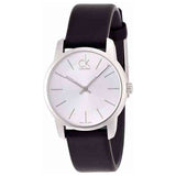 Calvin Klein City Silver Dial Black Leather Strap Watch For Women - K2G231C6 Buy Now By Calvin Klein