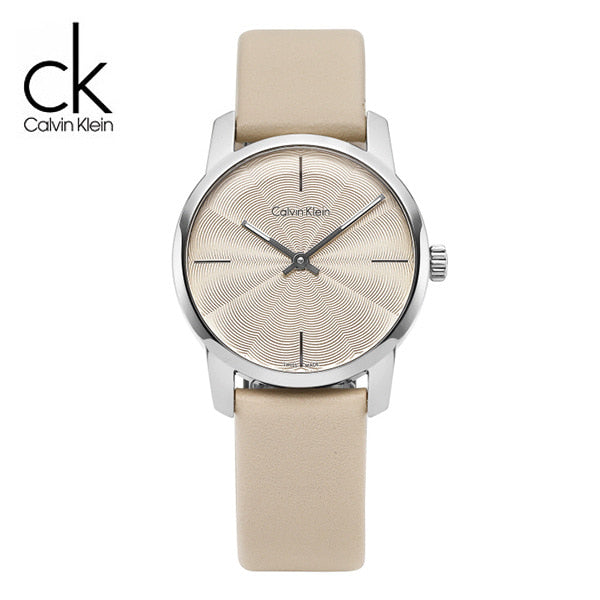 Calvin Klein City White Dial White Leather Strap Watch for Women - K2G231XH Buy Now By Calvin Klein