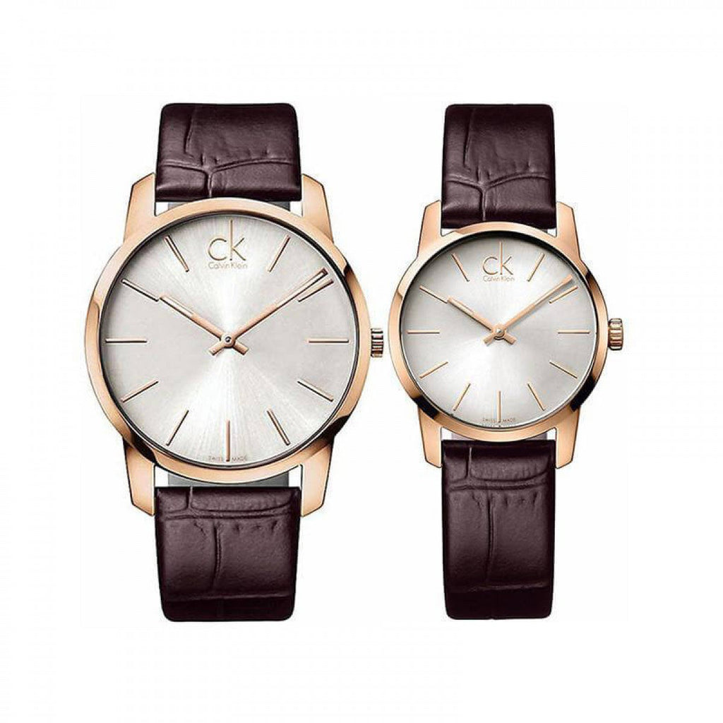 Calvin Klein City White Mother of Pearl Dial Brown Leather Strap Watch for Women - K2G23620 Buy Now By Calvin Klein