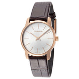 Calvin Klein City White Mother of Pearl Dial Brown Leather Strap Watch for Women - K2G23620 Buy Now By Calvin Klein