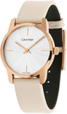 Calvin Klein City Silver Dial White Leather Strap Watch for Women - K2G236X6 Buy Now By Calvin Klein