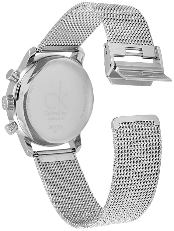 Calvin Klein City Chronograph White Dial Silver Mesh Bracelet Watch for Men - K2G27126 Buy Now By Calvin Klein