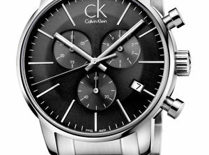 Calvin Klein City Chronograph Black Dial Silver Steel Strap Watch for Men - K2G27143 Buy Now By Calvin Klein