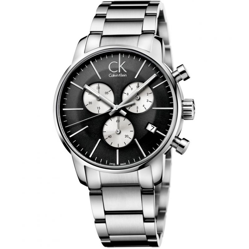 Calvin Klein City Chronograph Black Dial Silver Steel Strap Watch for Men - K2G2714X Buy Now By Calvin Klein