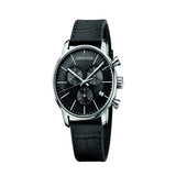 Calvin Klein City Chronograph Black Dial Black Leather Strap Watch for Men - K2G271C3 Buy Now By Calvin Klein