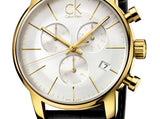 Calvin Klein City Chronograph Silver Dial Black Leather Strap Watch for Men - K2G275C6 Buy Now By Calvin Klein