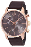 Calvin Klein City Chronograph Grey Dial Brown Leather Strap Watch for Men - K2G276G3 Buy Now By Calvin Klein