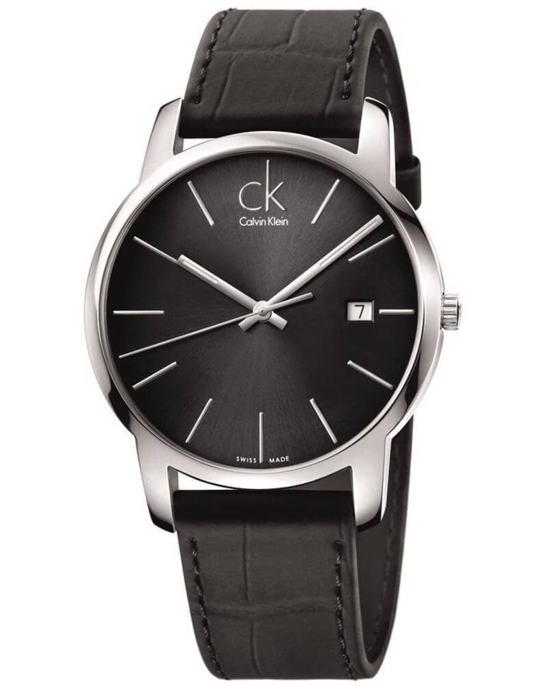 Calvin Klein City Quartz Black Dial Black Leather Strap Watch for Men - K2G2G1C3 Buy Now By Calvin Klein