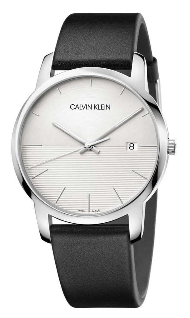 Calvin Klein City White Dial Black Leather Strap Watch for Men - K2G2G1CD Buy Now By Calvin Klein