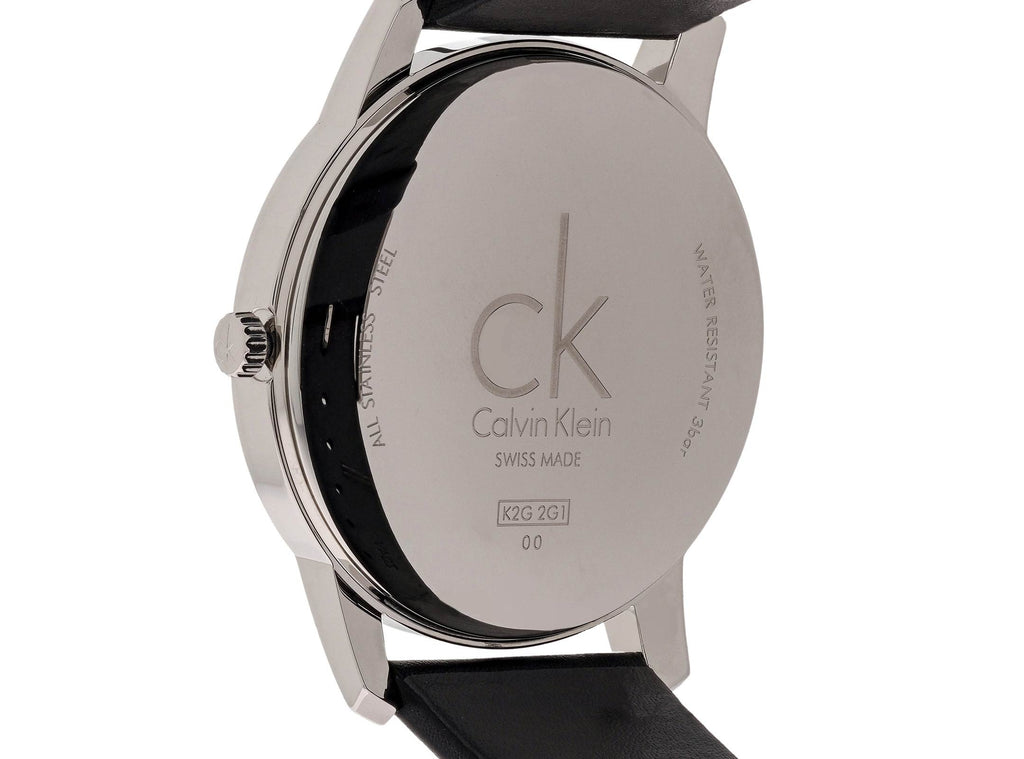 Calvin Klein City White Dial Black Leather Strap Watch for Men - K2G2G1CD Buy Now By Calvin Klein