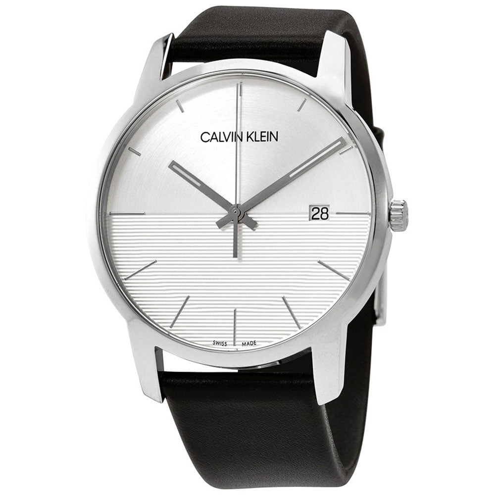 Calvin Klein City White Dial Black Leather Strap Watch for Men - K2G2G1CD Buy Now By Calvin Klein