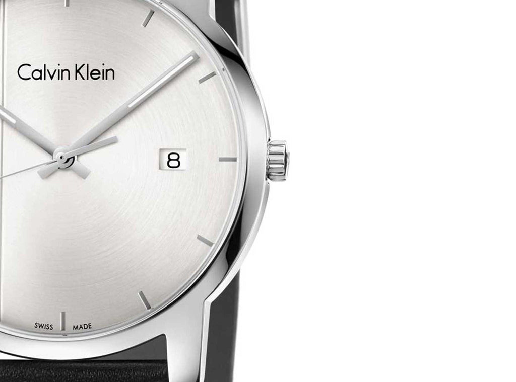 Calvin Klein City White Dial Black Leather Strap Watch for Men - K2G2G1CD Buy Now By Calvin Klein