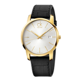 Calvin Klein City Mother of Pearl White Dial Black Leather Strap Watch for Men - K2G2G5C6 Buy Now By Calvin Klein