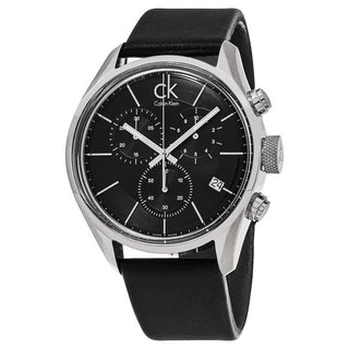 Calvin Klein Masculine Chronograph Black Dial Black Leather Strap Watch for Men - K2H27102 Buy Now By Calvin Klein