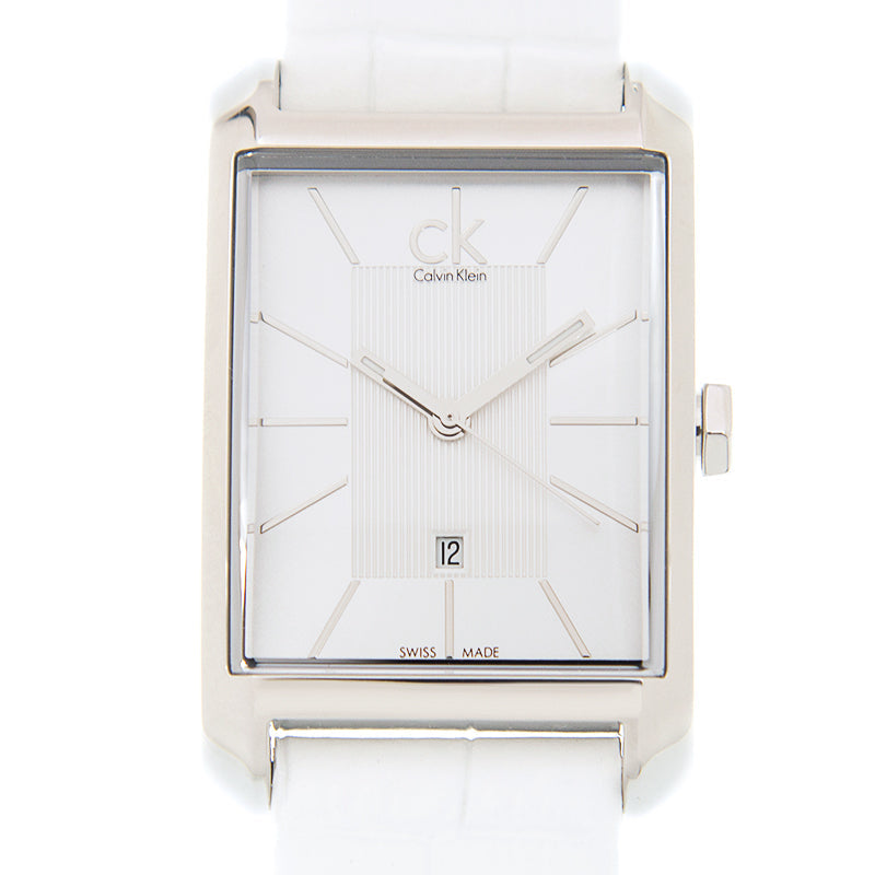 Calvin Klein Window White Dial White Leather Strap Watch for Women - K2M23120 Buy Now By Calvin Klein