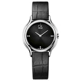 Calvin Klein Skirt Black Dial Black Leather Strap Watch for Women - K2U231CS Buy Now By Calvin Klein