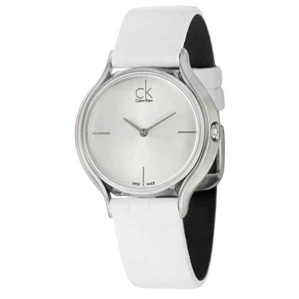 Calvin Klein Skirt White Dial White Leather Strap Watch for Women - K2U231K6 Buy Now By Calvin Klein