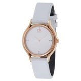 Calvin Klein Skirt White Dial White Leather Strap Watch for Women - K2U236K6 Buy Now By Calvin Klein