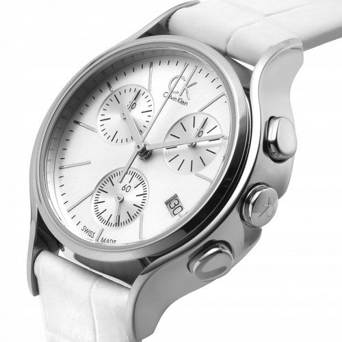 Calvin Klein Skirt White Dial White Leather Strap Watch for Women - K2U291L6 Buy Now By Calvin Klein