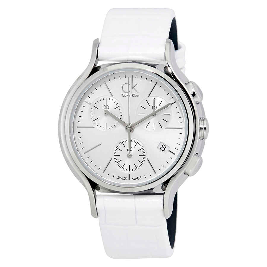 Calvin Klein Skirt White Dial White Leather Strap Watch for Women - K2U291L6 Buy Now By Calvin Klein