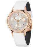 Calvin Klein Skirt Chronograph White Dial White Leather Strap Watch for Women - K2U296L6 Buy Now By Calvin Klein