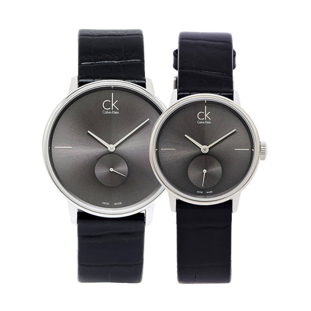 Calvin Klein Accent Black Dial Black Leather Strap Watch for Women - K2Y231C3 Buy Now By Calvin Klein