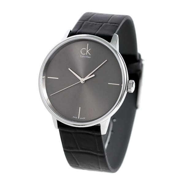 Calvin Klein Accent Black Dial Black Leather Strap Watch for Men - K2Y2X1C3 Buy Now By Calvin Klein