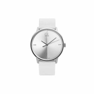 Calvin Klein Accent White Dial White Leather Strap Watch for Women - K2Y2Y1K6 Buy Now By Calvin Klein