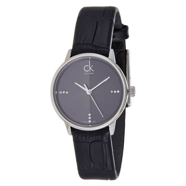 Calvin Klein Accent Black Dial Black Leather Strap Watch for Men - K2Y2X1C3 Buy Now By Calvin Klein