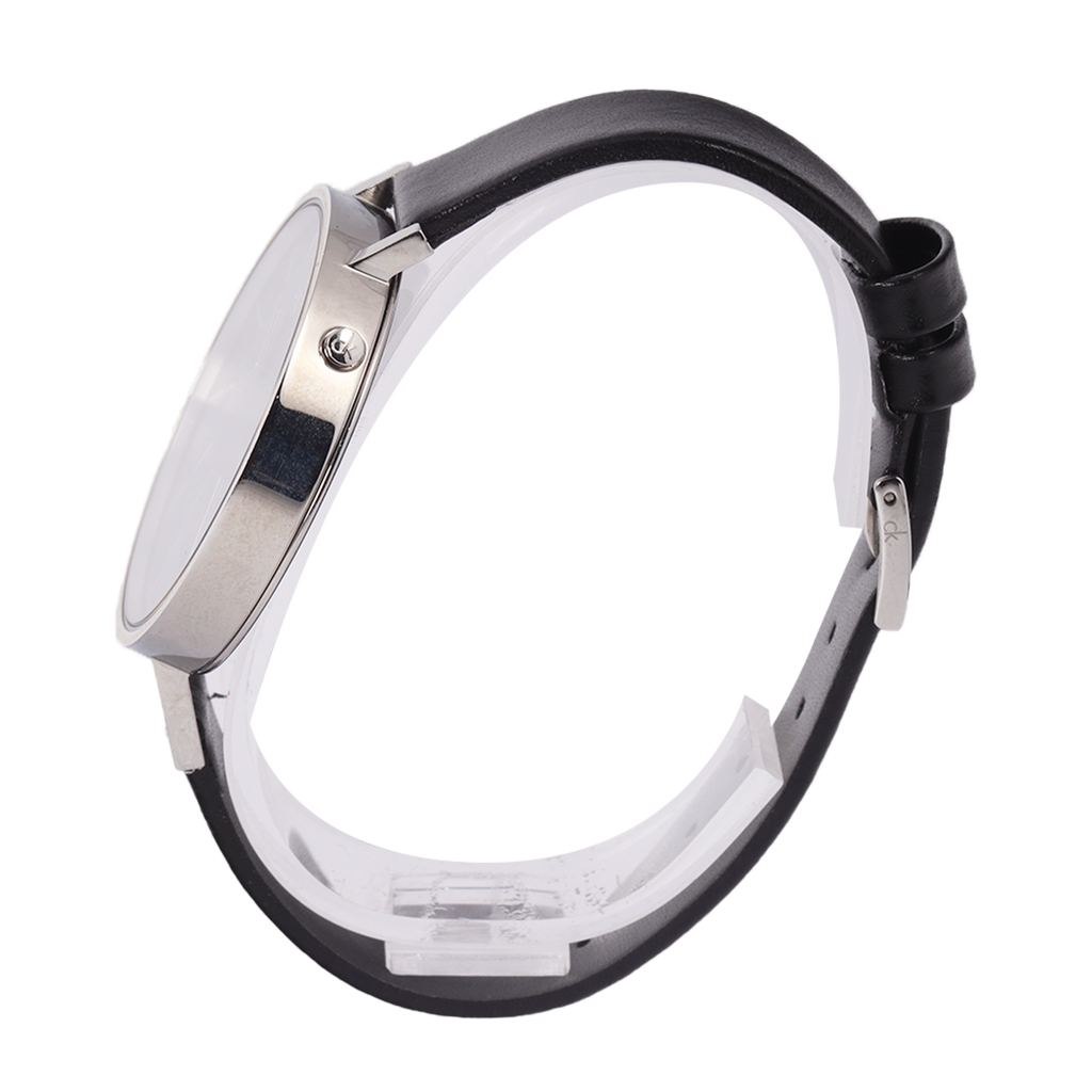 Calvin Klein Equal Black Dial Black Leather Strap Watch for Women - K3E231C1 Buy Now By Calvin Klein
