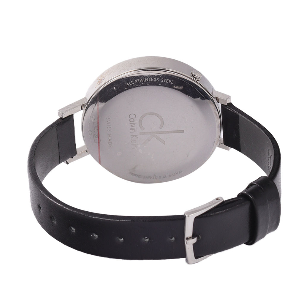 Calvin Klein Equal Black Dial Black Leather Strap Watch for Women - K3E231C1 Buy Now By Calvin Klein