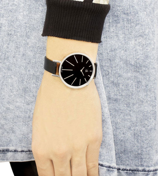 Calvin Klein Equal Black Dial Black Leather Strap Watch for Women - K3E231C1 Buy Now By Calvin Klein