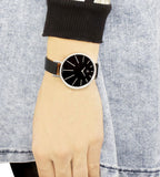 Calvin Klein Equal Black Dial Black Leather Strap Watch for Women - K3E231C1 Buy Now By Calvin Klein