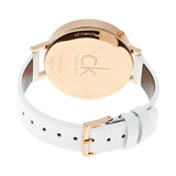 Calvin Klein Equal Silver Dial White Leather Strap Watch for Women - K3E236L6 Buy Now By Calvin Klein