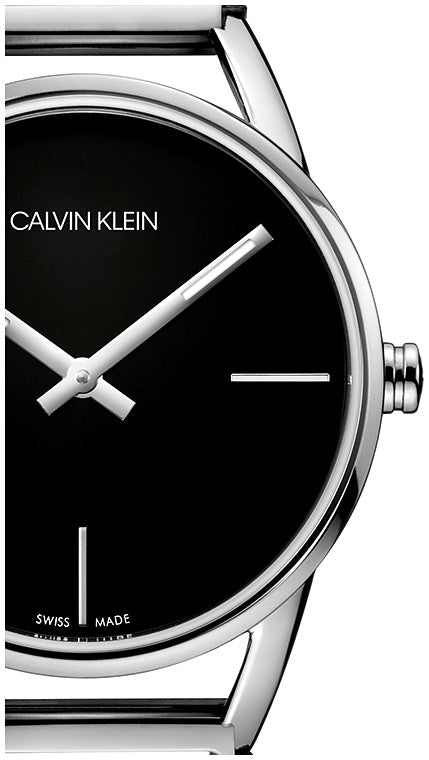 Calvin Klein Stately Black Dial Silver Steel Strap Watch for Women - K3G23121 Buy Now By Calvin Klein