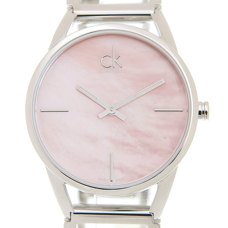Calvin Klein Stately Pink Mother of Pearl Dial Silver Steel Strap Watch for Women - K3G2312E Buy Now By Calvin Klein