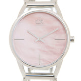 Calvin Klein Stately Pink Mother of Pearl Dial Silver Steel Strap Watch for Women - K3G2312E Buy Now By Calvin Klein