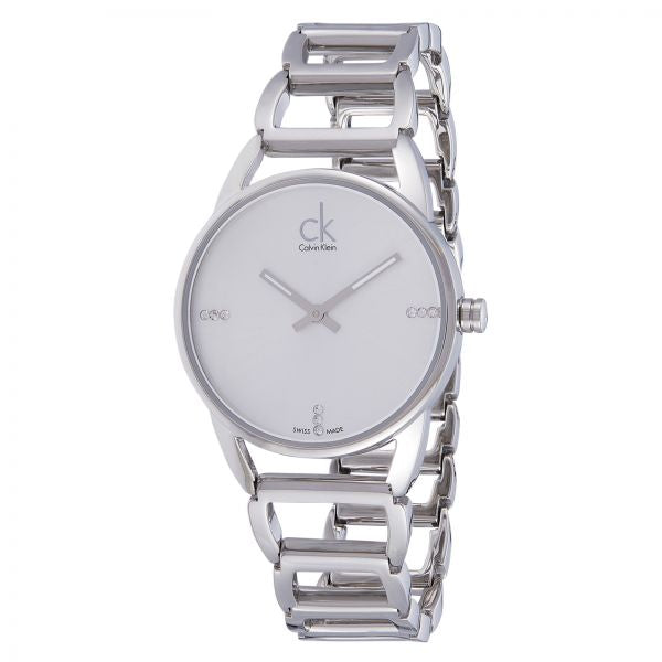 Calvin Klein Stately Silver Dial Silver Steel Strap Watch for Women - K3G2312W Buy Now By Calvin Klein