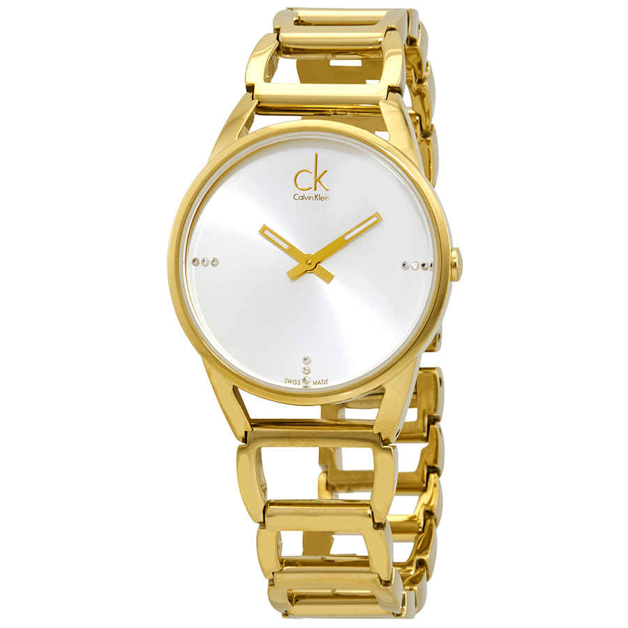 Calvin Klein Stately White Dial Gold Steel Strap Watch for Women - K3G2352W Buy Now By Calvin Klein