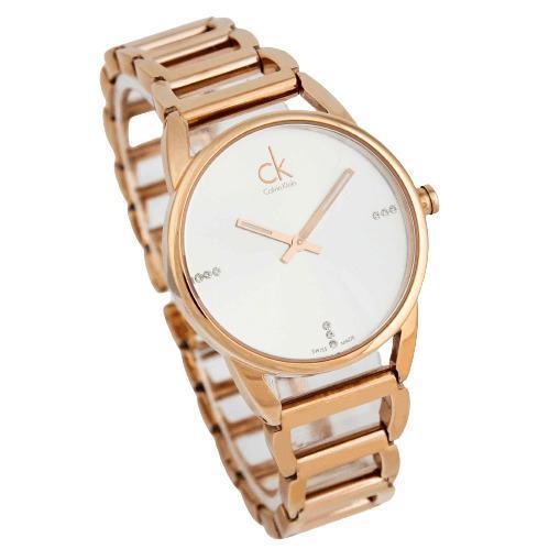 Calvin Klein Stately White Dial Gold Steel Strap Watch for Women - K3G2362W Buy Now By Calvin Klein