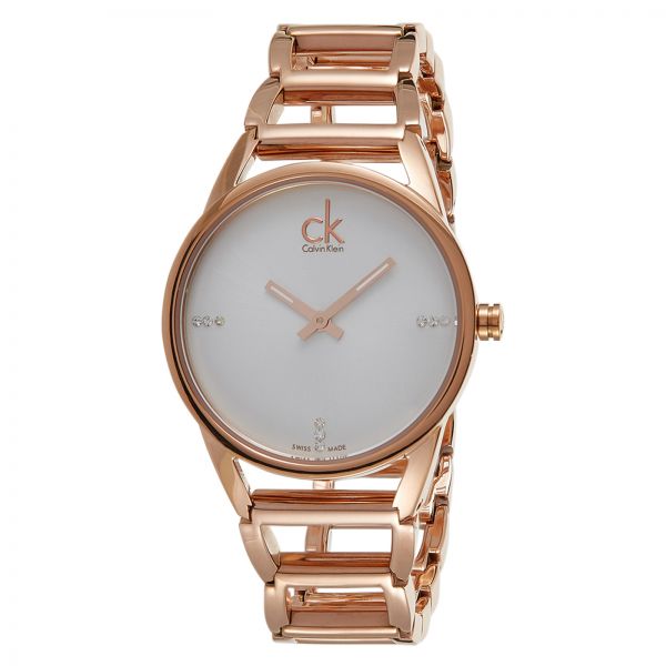 Calvin Klein Stately White Dial Gold Steel Strap Watch for Women - K3G2362W Buy Now By Calvin Klein