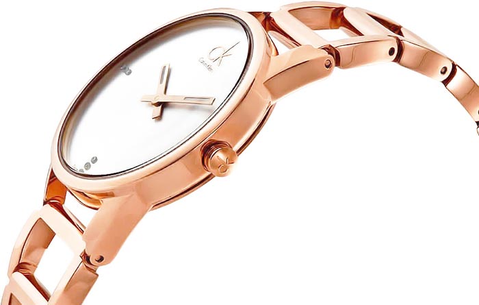 Calvin Klein Stately White Dial Gold Steel Strap Watch for Women - K3G2362W Buy Now By Calvin Klein