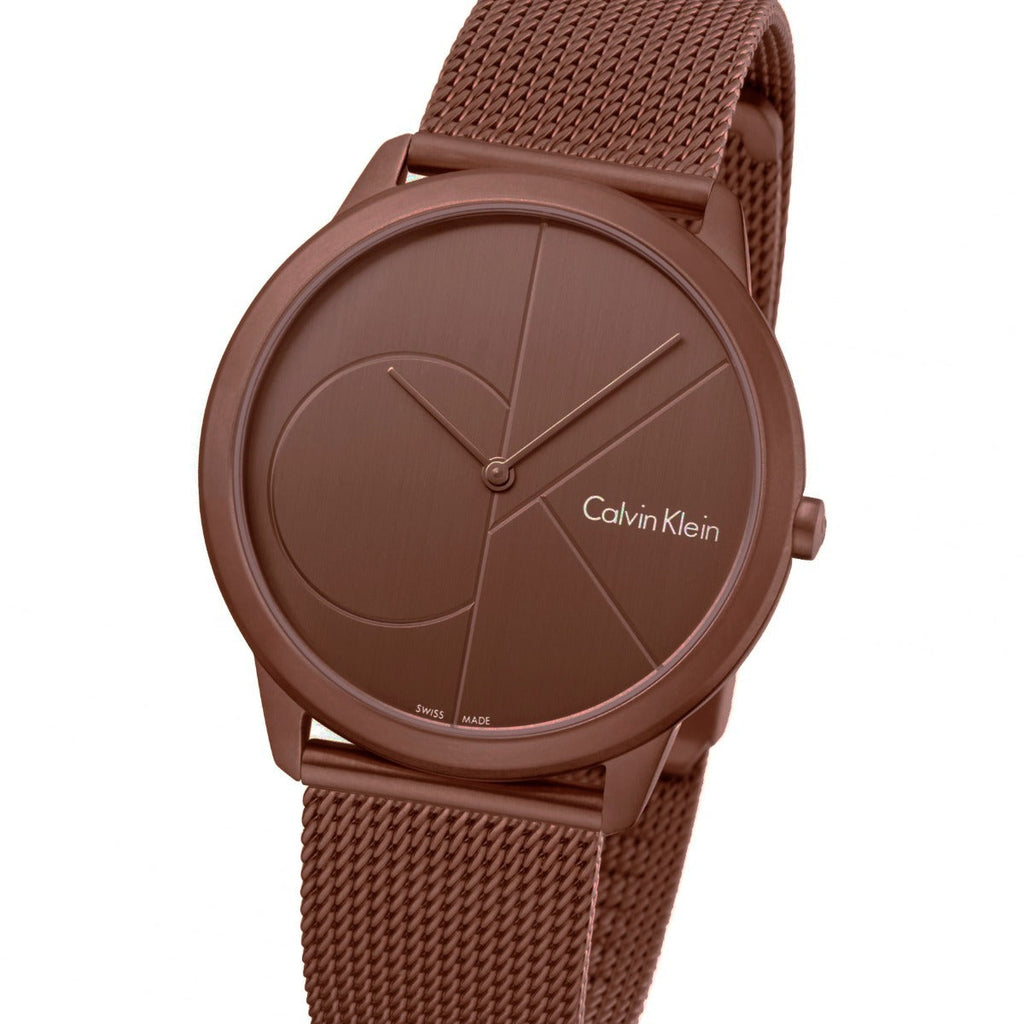 Calvin Klein Minimal Quartz Pink Gold Dial Pink Gold Mesh Bracelet Watch for Men - K3M11TFK Buy Now By Calvin Klein