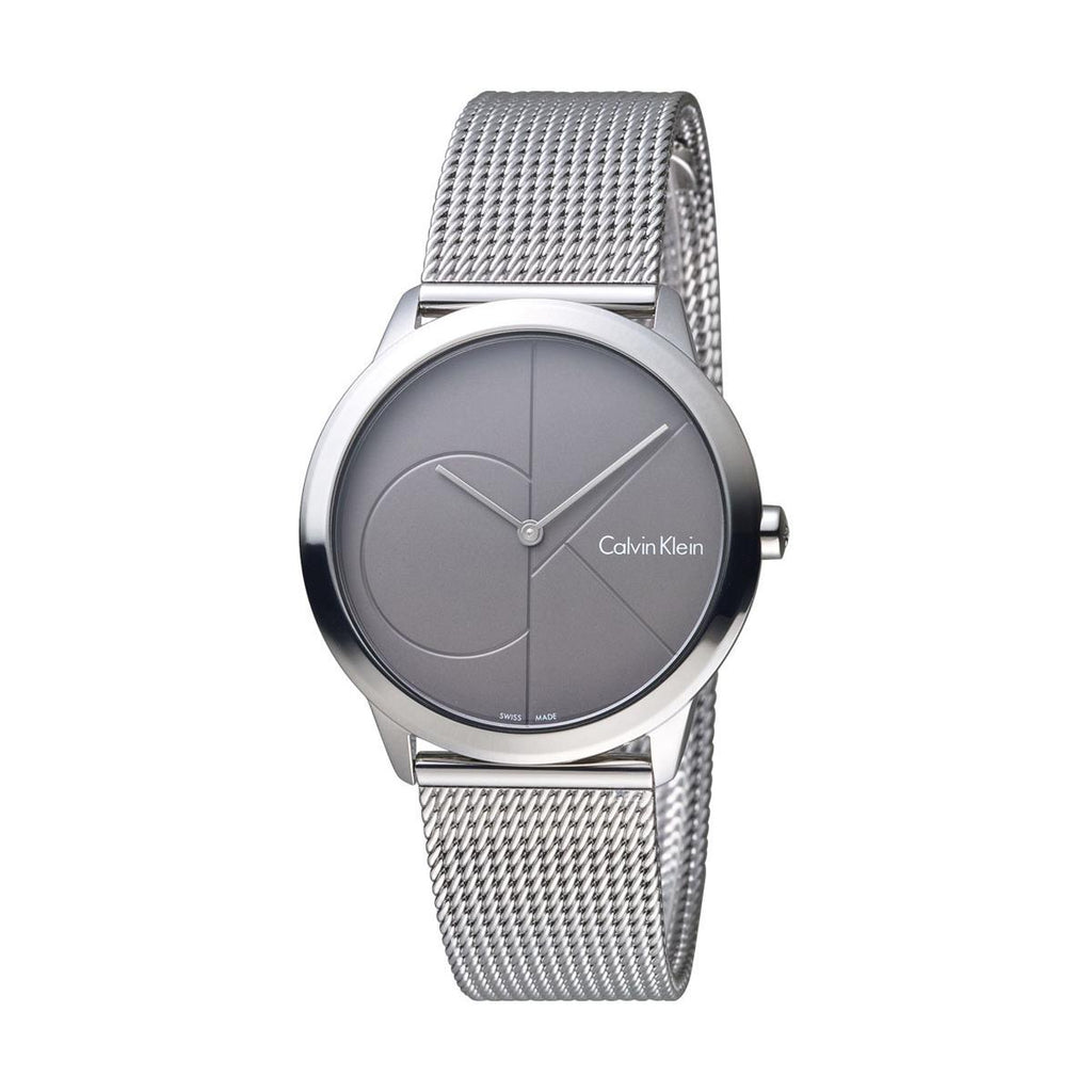 Calvin Klein Minimal Black Dial Silver Mesh Bracelet Watch for Men - K3M21123 Buy Now By Calvin Klein
