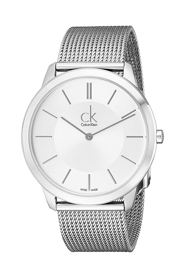 Calvin Klein Minimal Silver Dial Silver Mesh Bracelet Watch for Men - K3M21126 Buy Now By Calvin Klein