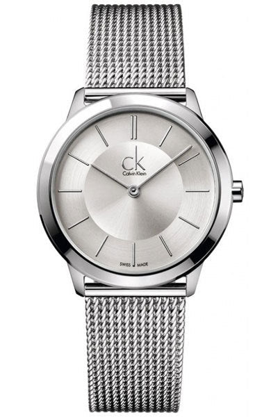 Calvin Klein Minimal Silver Dial Silver Mesh Bracelet Watch for Men - K3M21126 Buy Now By Calvin Klein