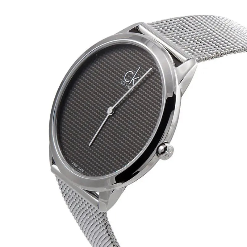 Calvin Klein Minimalist Black Dial Silver Mesh Bracelet Watch for Men - K3M2112X Buy Now By Calvin Klein